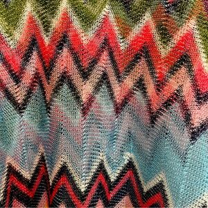 Missoni Shawl Open Weave Zig zag chevron pattern multicolor spring!